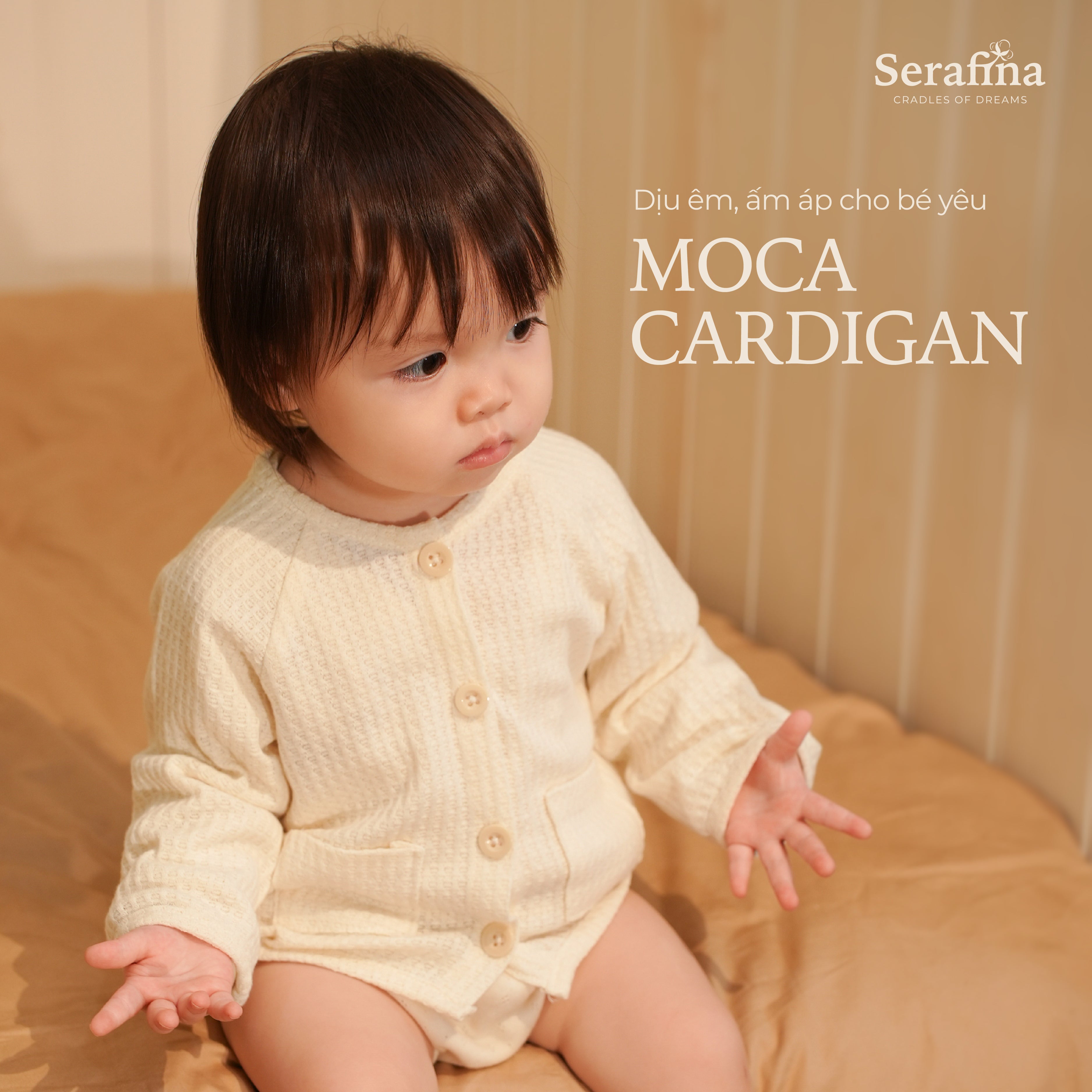 Áo Moca Cardigan cho bé trai, bé gái 0M-3Y