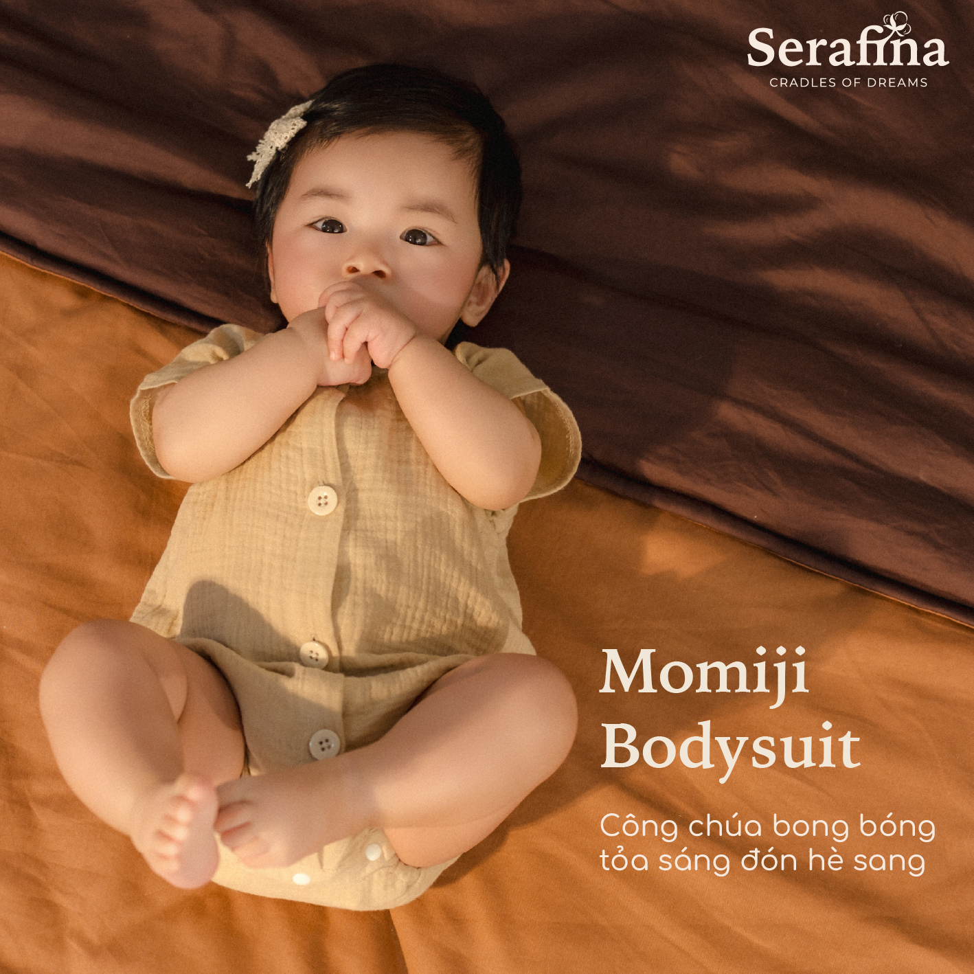 Bodysuit Momiji thoáng mát dành cho bé gái và bé trai (0M-3Y)