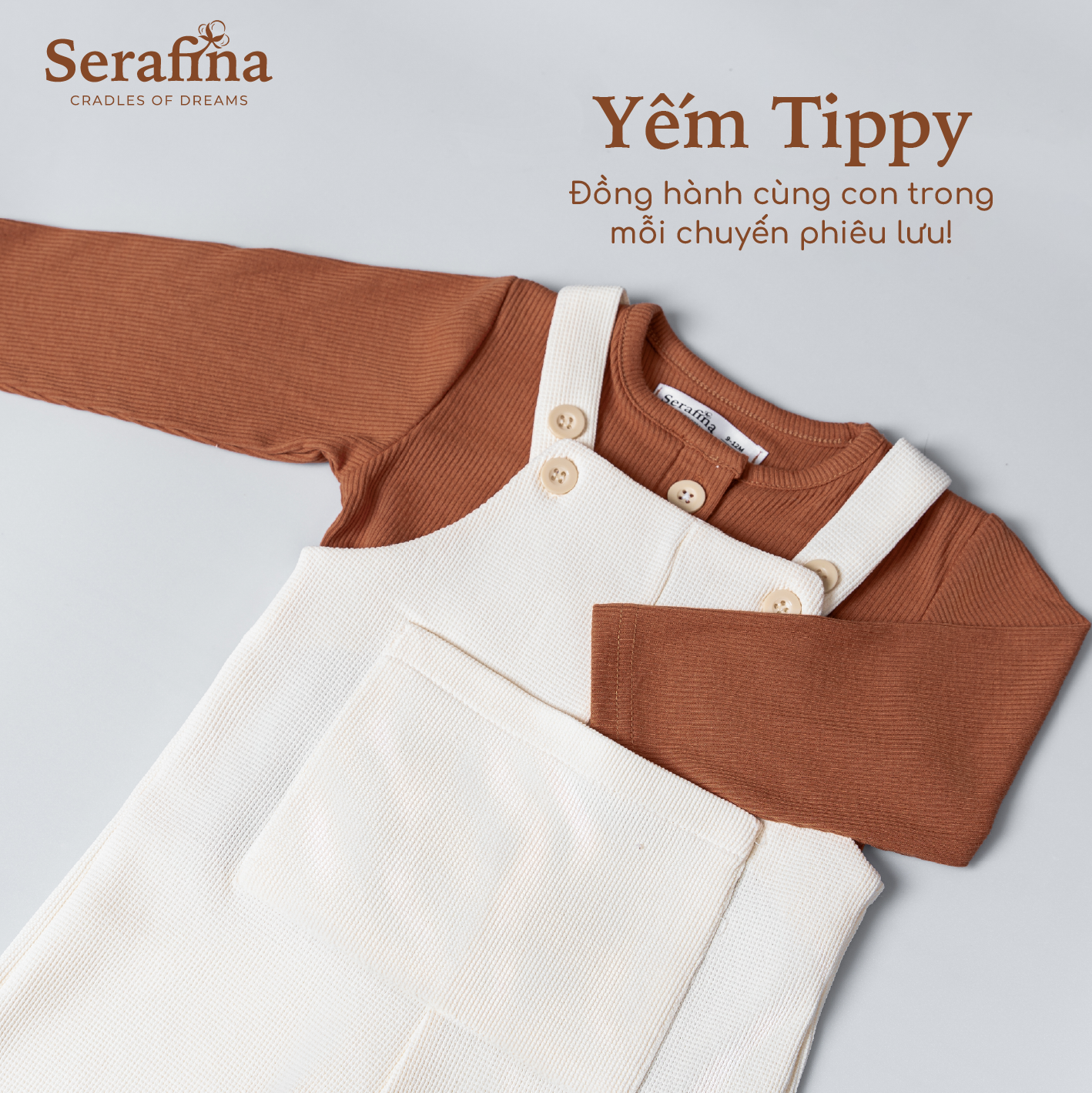 Quần yếm Tippy cúc đũng thay bỉm tiện lợi cho bé trai và bé gái (0M-3Y)
