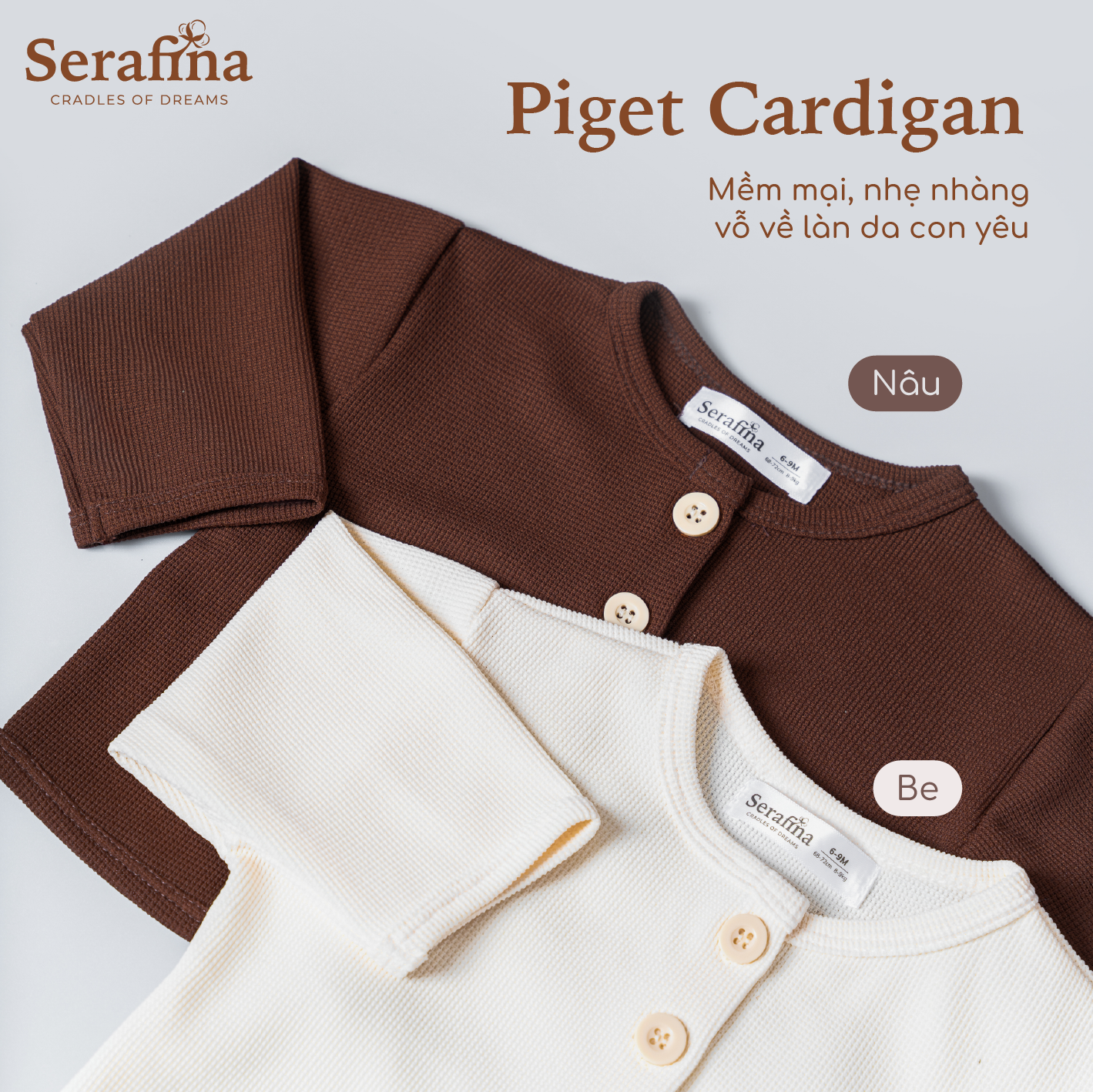 Áo Piget Cardigan dành cho bé trai và bé gái (0M-3Y)