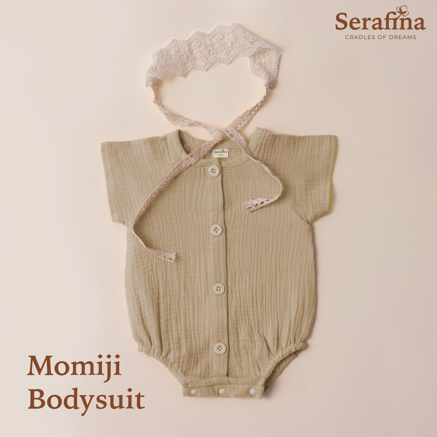 Bodysuit Momiji thoáng mát dành cho bé gái và bé trai (0M-3Y)