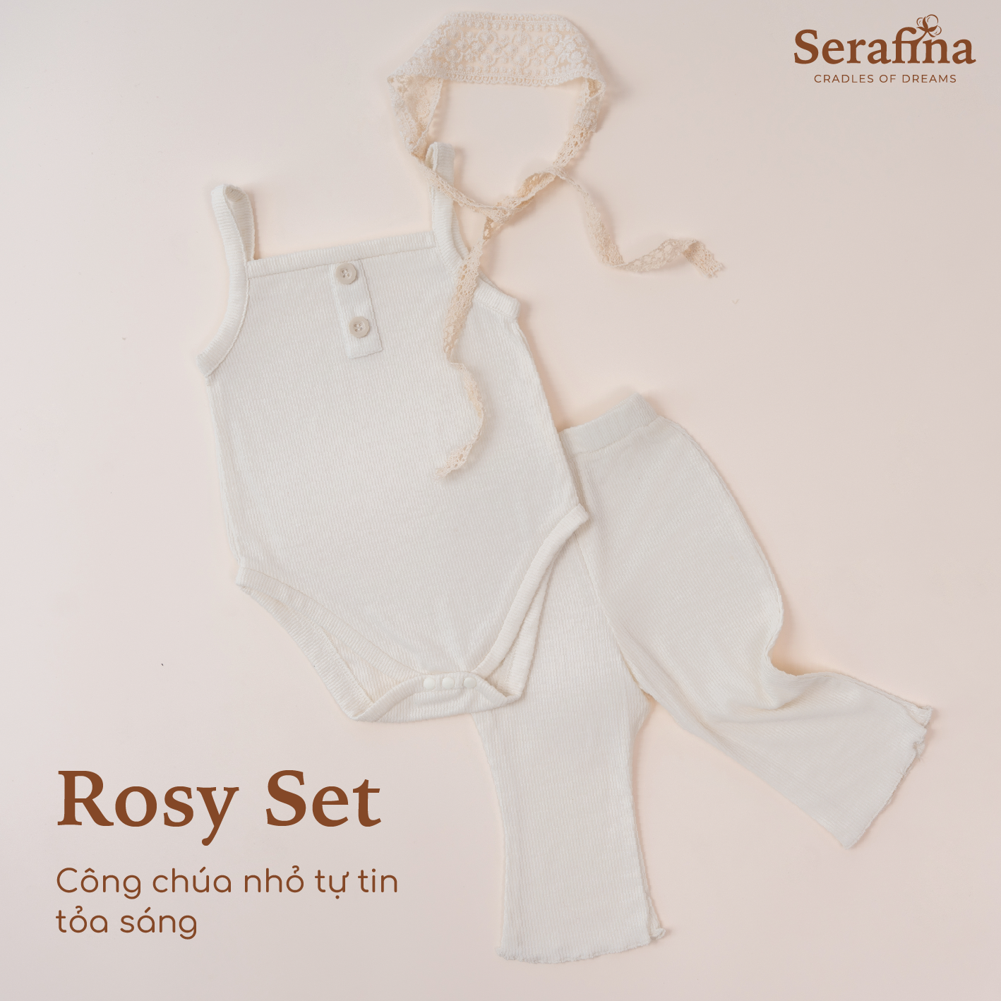 Bộ áo quần loe Rosy Set thấm hút mồ hôi cho bé (0M-3Y)