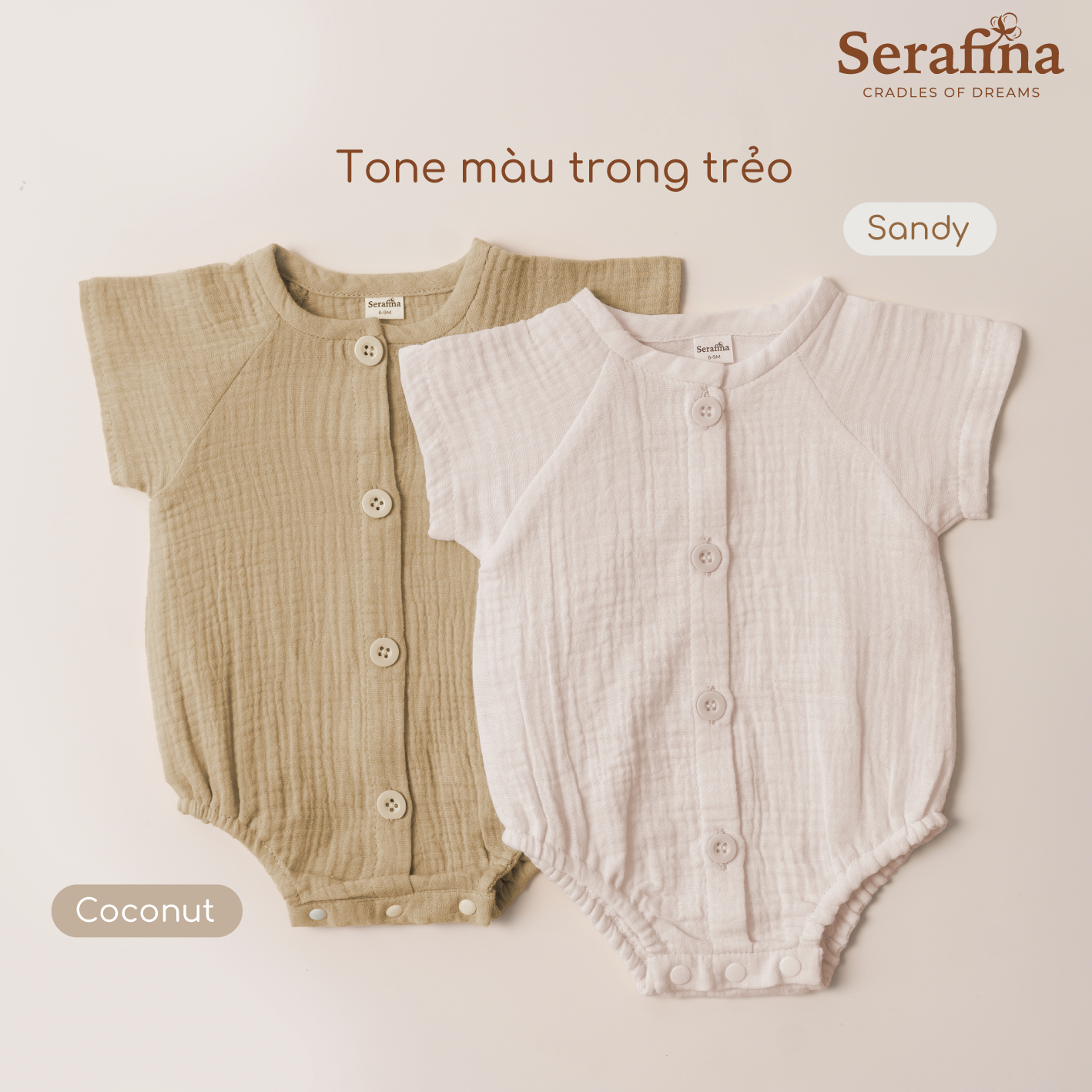 Bodysuit Momiji thoáng mát dành cho bé gái và bé trai (0M-3Y)