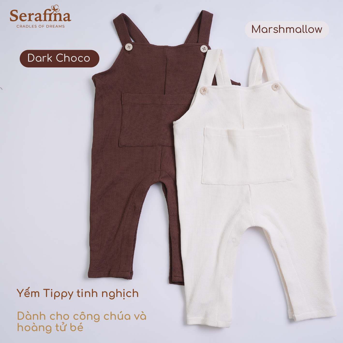 Quần yếm Tippy cúc đũng thay bỉm tiện lợi cho bé trai và bé gái (0M-3Y)