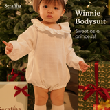 Bộ liền Winnie Bodysuit dài tay cổ tròn cúc cài bỉm (0M-24M)