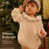 Bộ liền Winnie Bodysuit dài tay cổ tròn cúc cài bỉm (0M-24M)