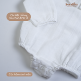 Bộ liền Winnie Bodysuit dài tay cổ tròn cúc cài bỉm (0M-24M)
