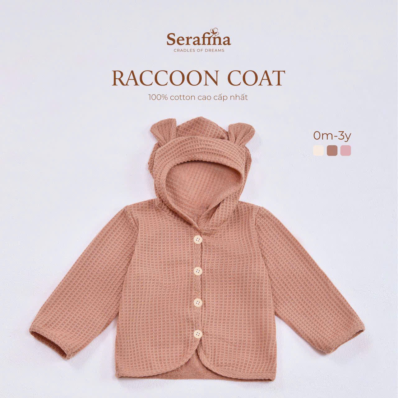 Áo chống nắng, mặc phòng điều hoà Racoon Coat dành cho bé trai và bé gái (0M-3Y)