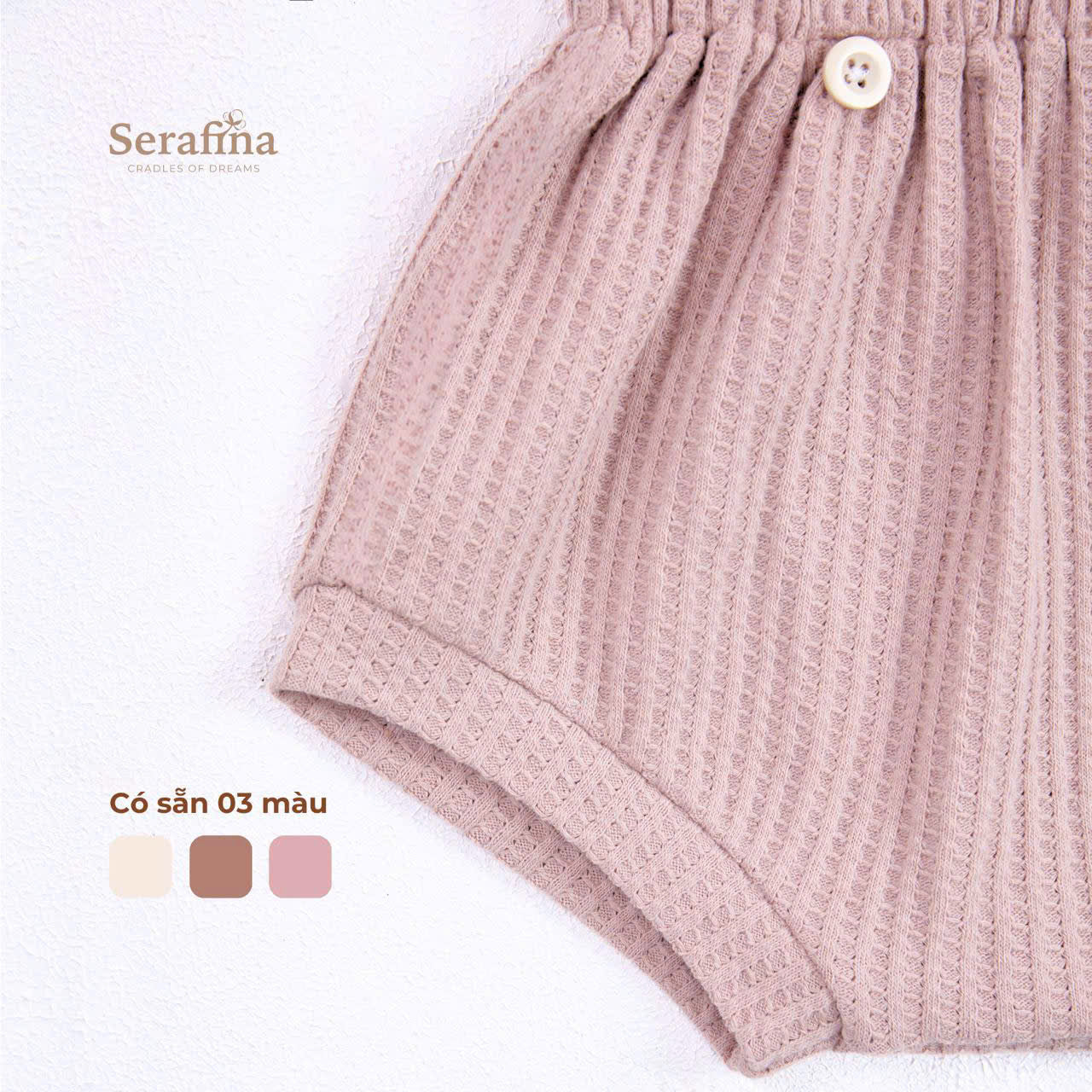 Yếm quần Cotton Candy cộc đùi cho bé trai và bé gái (0M-12M)